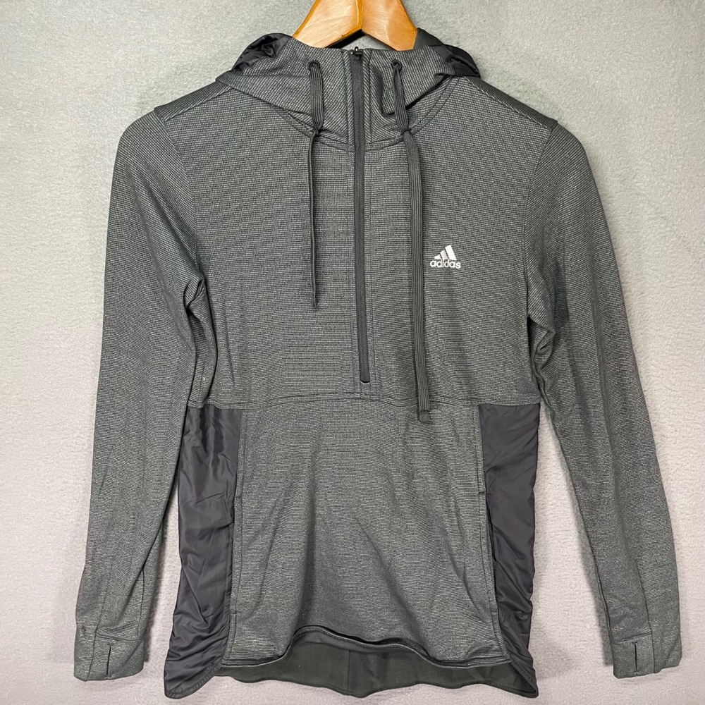 Adidas ClimaWarm 1/2 Zip Hoodie Womens Small‎ Gray BP6920